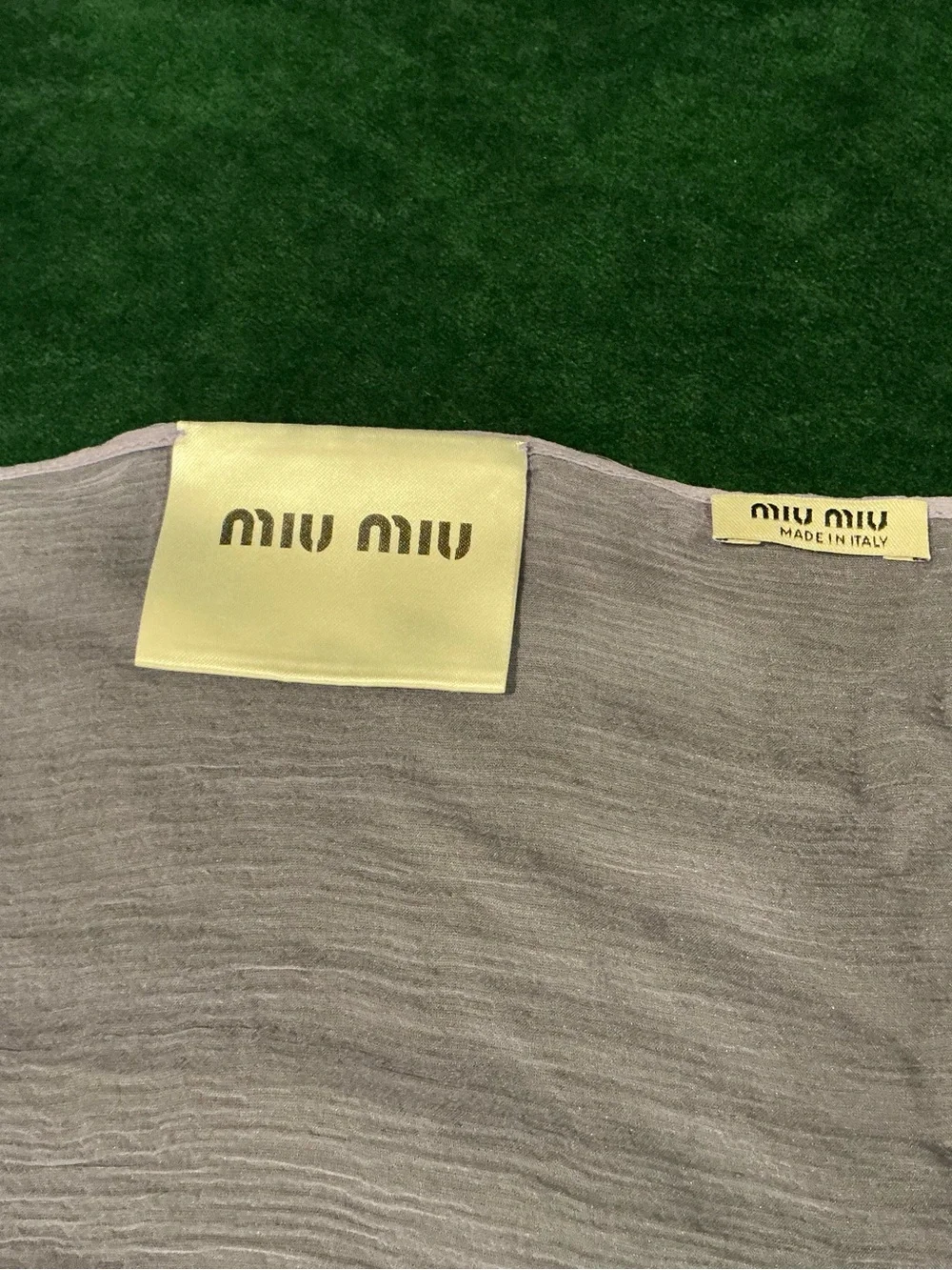 Authentic Miu Miu 2018 Runway Silk Crepe Triangle Scarf